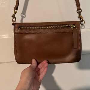 Patricia Nash Cognac Leather Crossbody with Gold Hardware